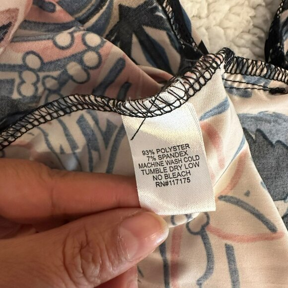 ✨Sandiva Sz L Women's Floral Print Tunic Top With Lace-Up Detail Polyester✨ - Picture 6 of 8